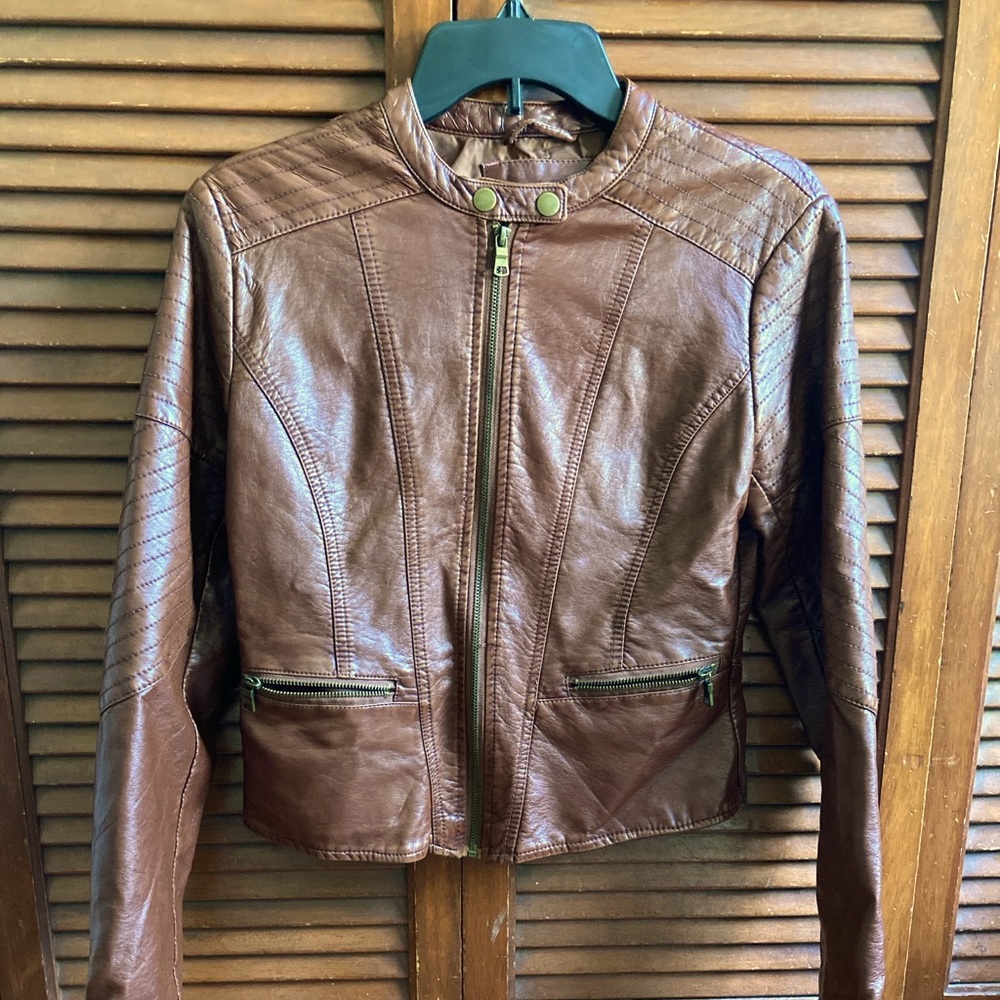 Xhilaration Brown Faux Leather Jacket